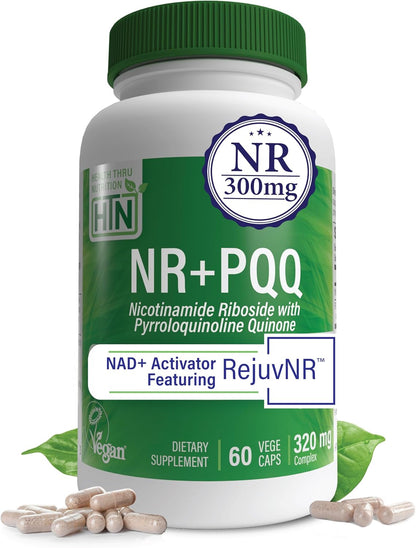 Health Thru Nutrition NAD+ Activator - NR with PQQ, 300mg Nicotinamide Riboside + 20mg PQQ, 60 Capsules