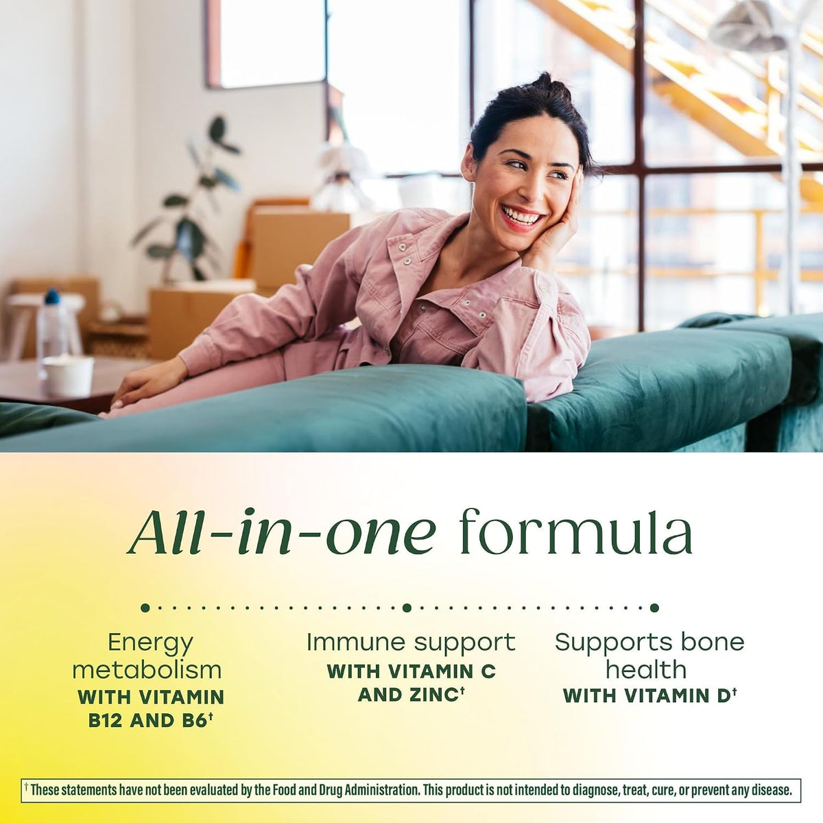 MegaFood Multivitamin for Women 40+ One Daily - with Methylated B12, Methyl Folate, Vitamin D3, C and Zinc - 60 Tablets - görsel 3