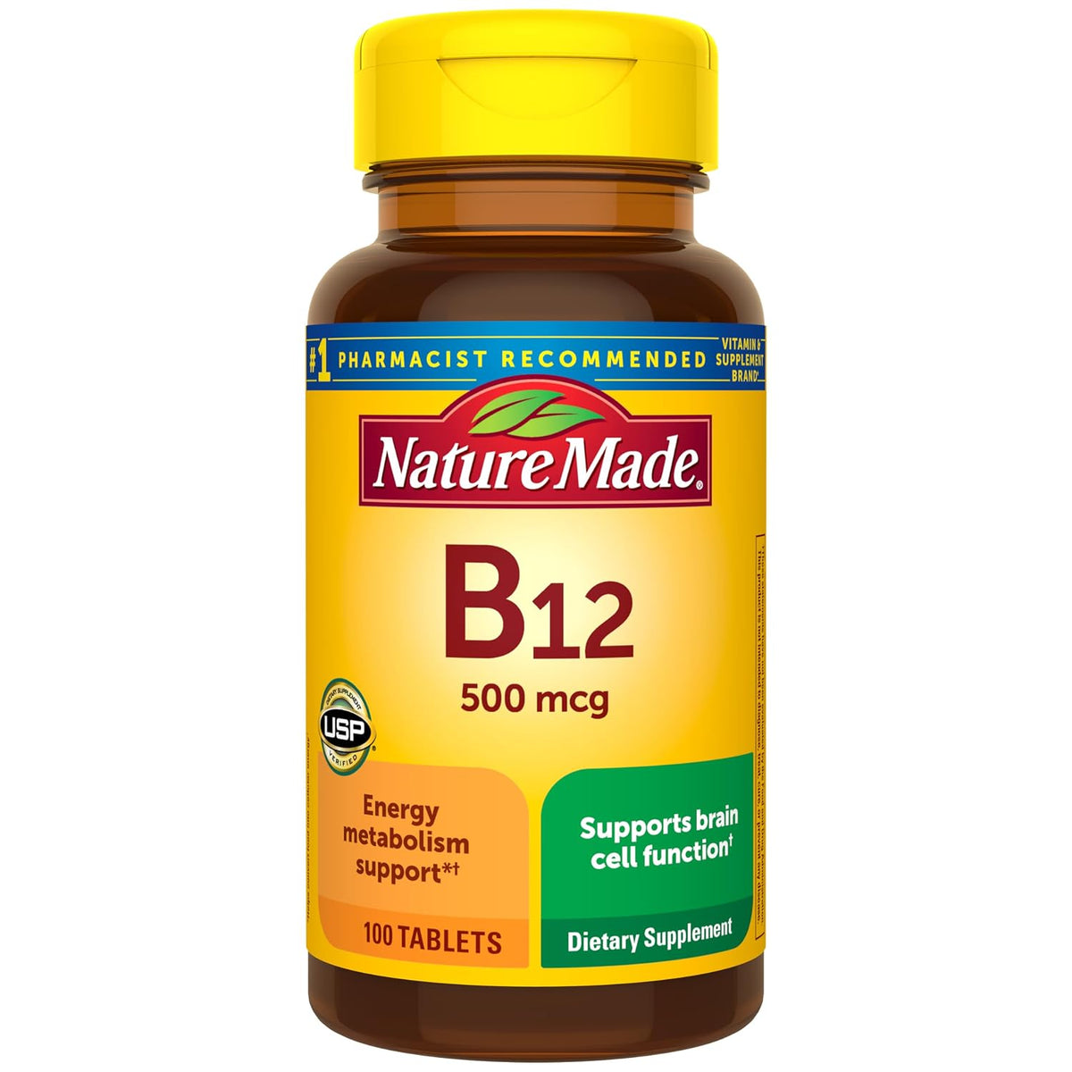 Nature Made Vitamin B12 500 mcg Tablets, 100 Tablets - görsel 1