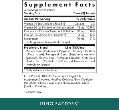 Michael's Health Naturopathic Programmes Lung Factors – 120 Vegetarian Tablets