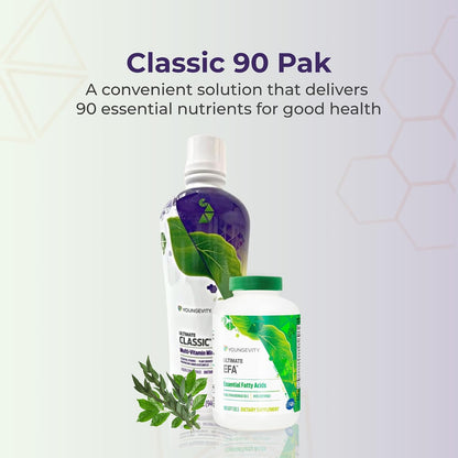 Youngevity Classic 90 Pak Advanced Multivitamin - 90+ Nutrients, Plant Derived, Highly Absorbable (30 Day Supply)