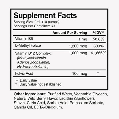 Terra Health Essentials - Liposomal Vitamin B12 | Support for Energy, Mood, Memory & Immune System (30-Day Supply)