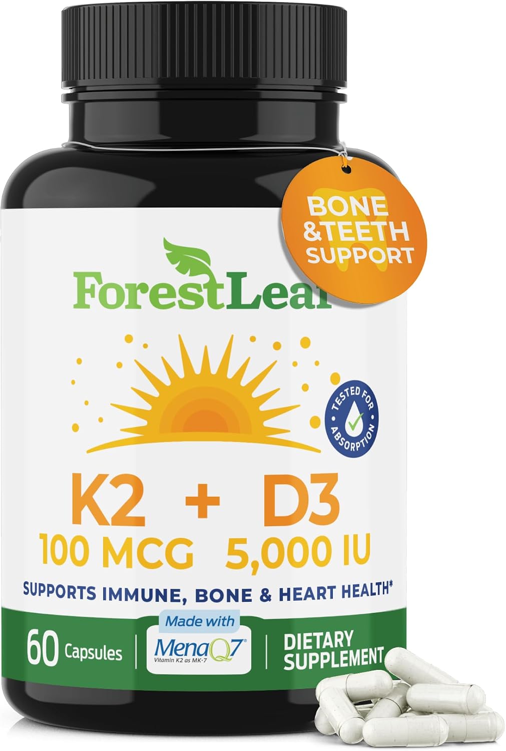 ForestLeaf Vitamin D3 50,000 IU - Weekly Food Supplement for Bone and Immune Support - görsel 10