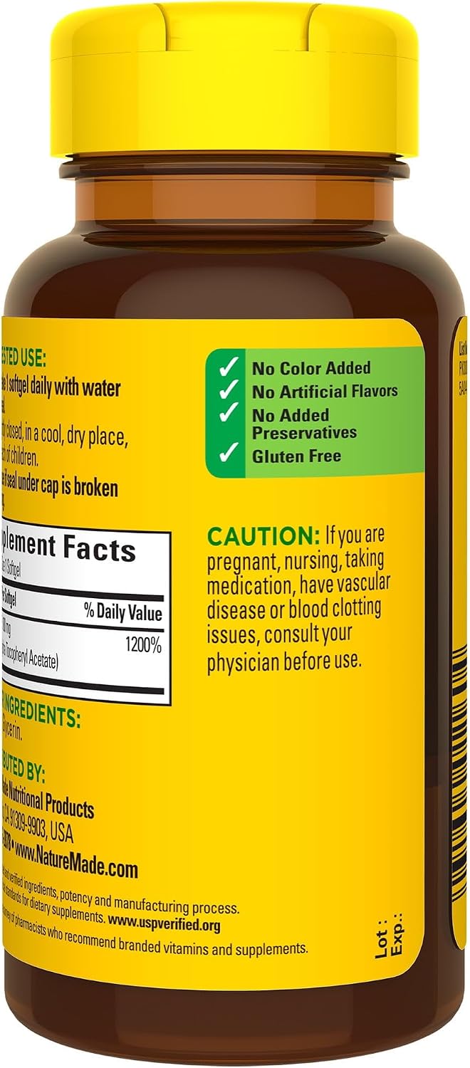 Nature Made Vitamin E 400 IU Liquid Softgels - görsel 4