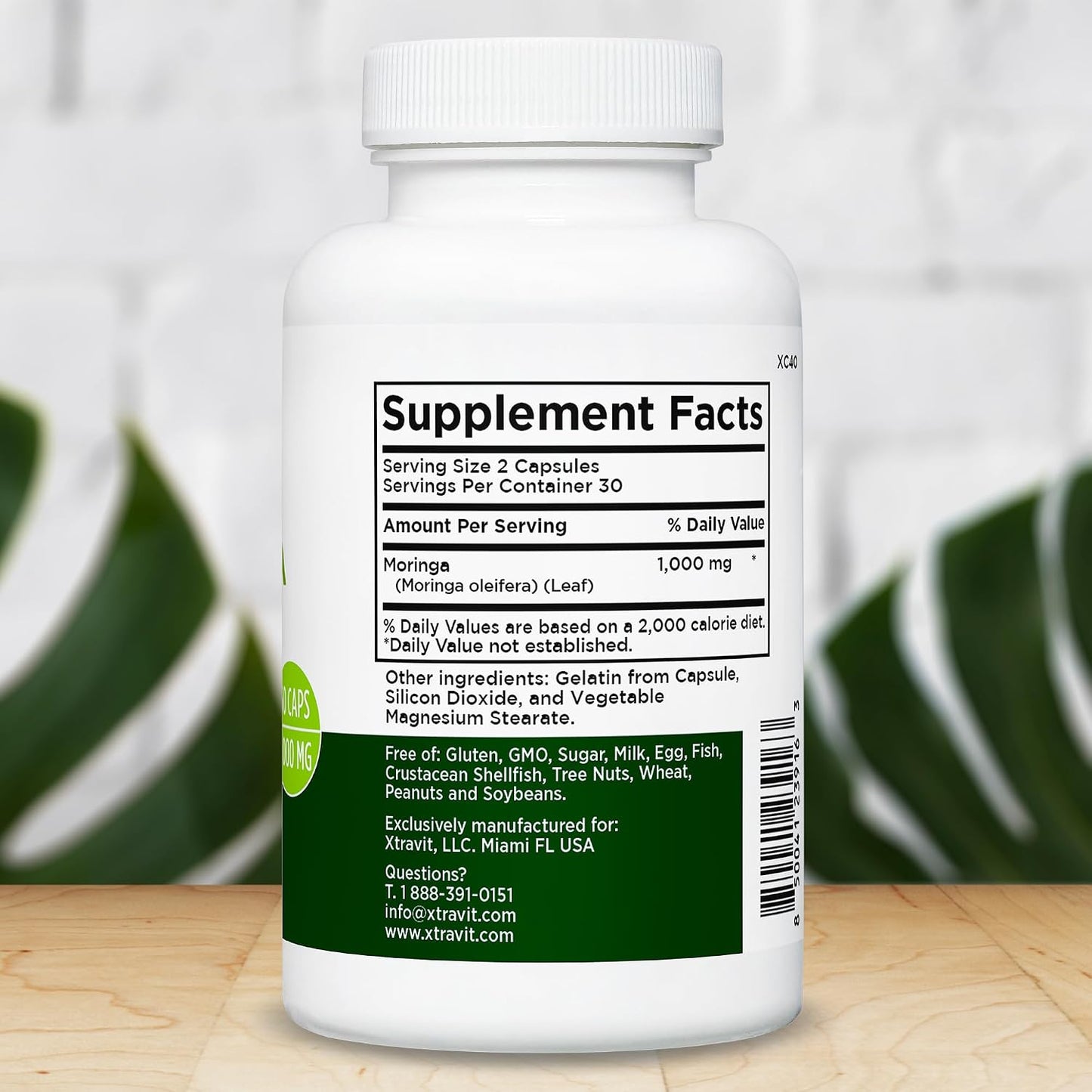 Xtravit Moringa Oleifera – Natural Superfood Supplement, 1000mg, 60 Vegan Capsules - görsel 2