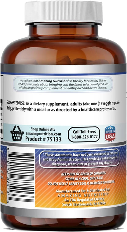 Amazing Formulae Vitamin D3 5000 IU with Vitamin K2 100 mcg, 250 Veggie Capsules