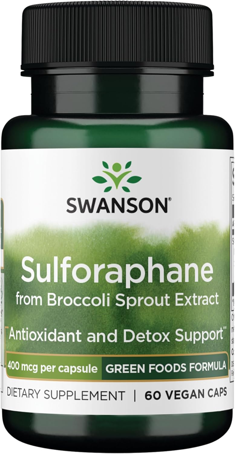 Swanson Sulforaphane Broccoli Sprout Extract - 400 mcg, 60 Veggie Capsules - görsel 1