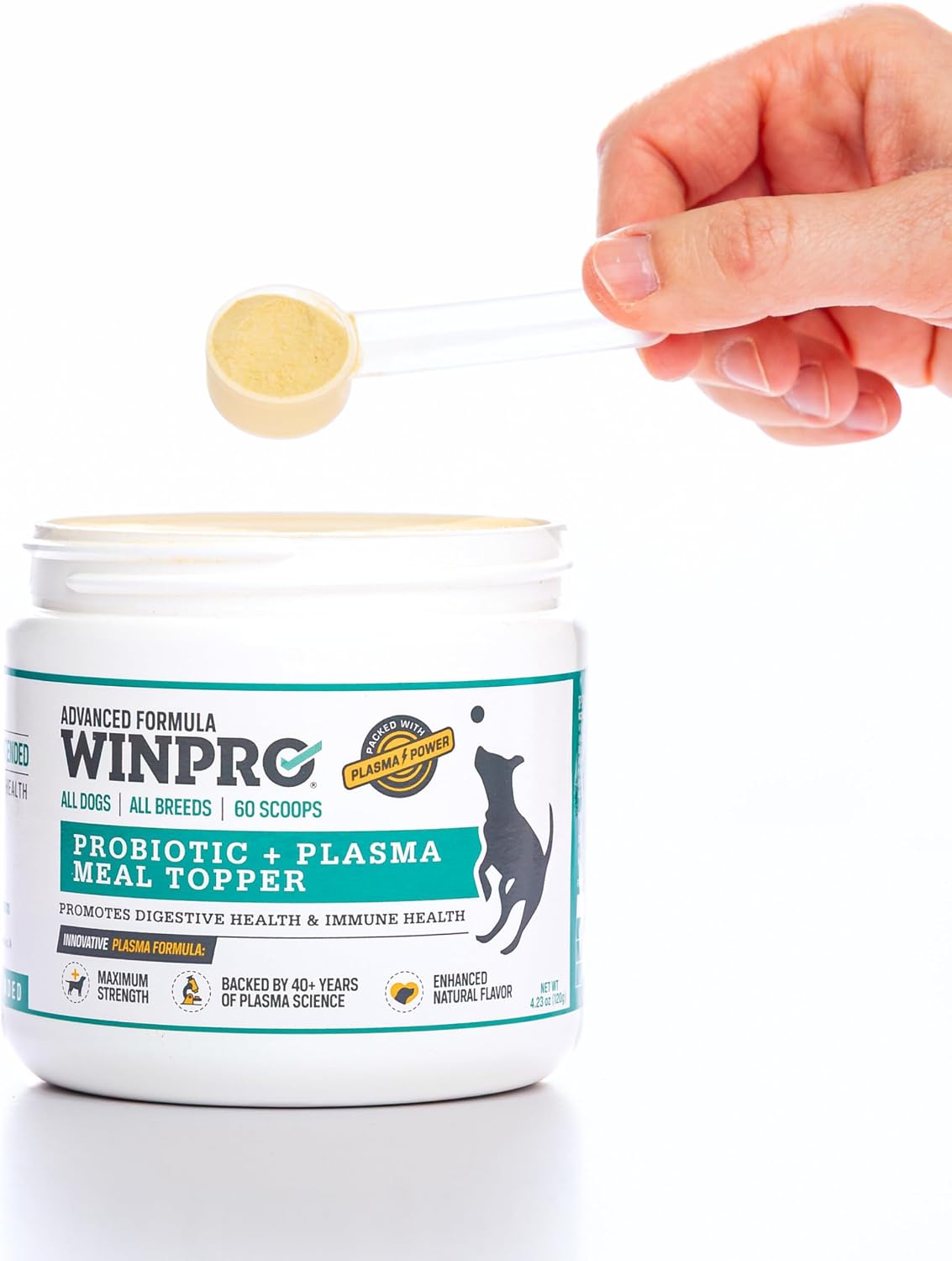 WINPRO Dog Probiotic Powder Meal Topper – Spray Dried Plasma with Prebiotics and Probiotics for Digestive Support and Gut Health, All Breeds, 60 Scoops - görsel 8