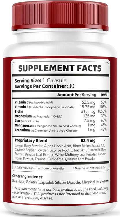 GlucoBlocker Capsules - GlucoBlocker Food Supplement - GlucoBlocker All Natural Vitamins - GlucoBlocker Premium Formula - 60 Capsules