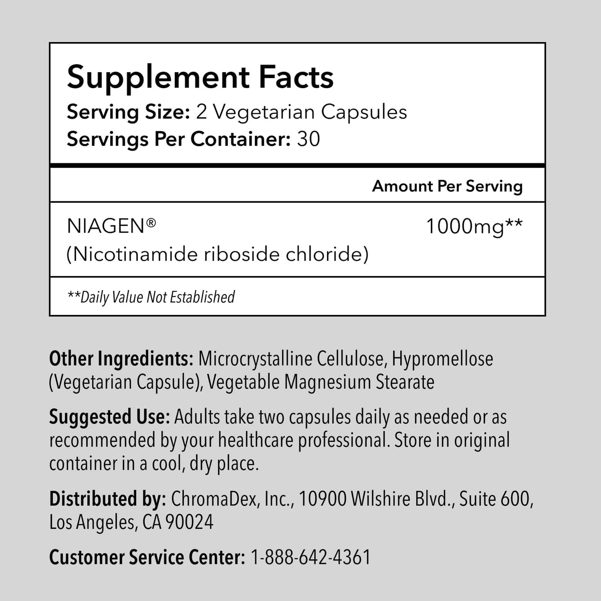 TRU NIAGEN Patented NAD+ Supplement | Nicotinamide Riboside (NR) | 30-1000mg Servings (2x500mg, Take 2 Daily) - görsel 6