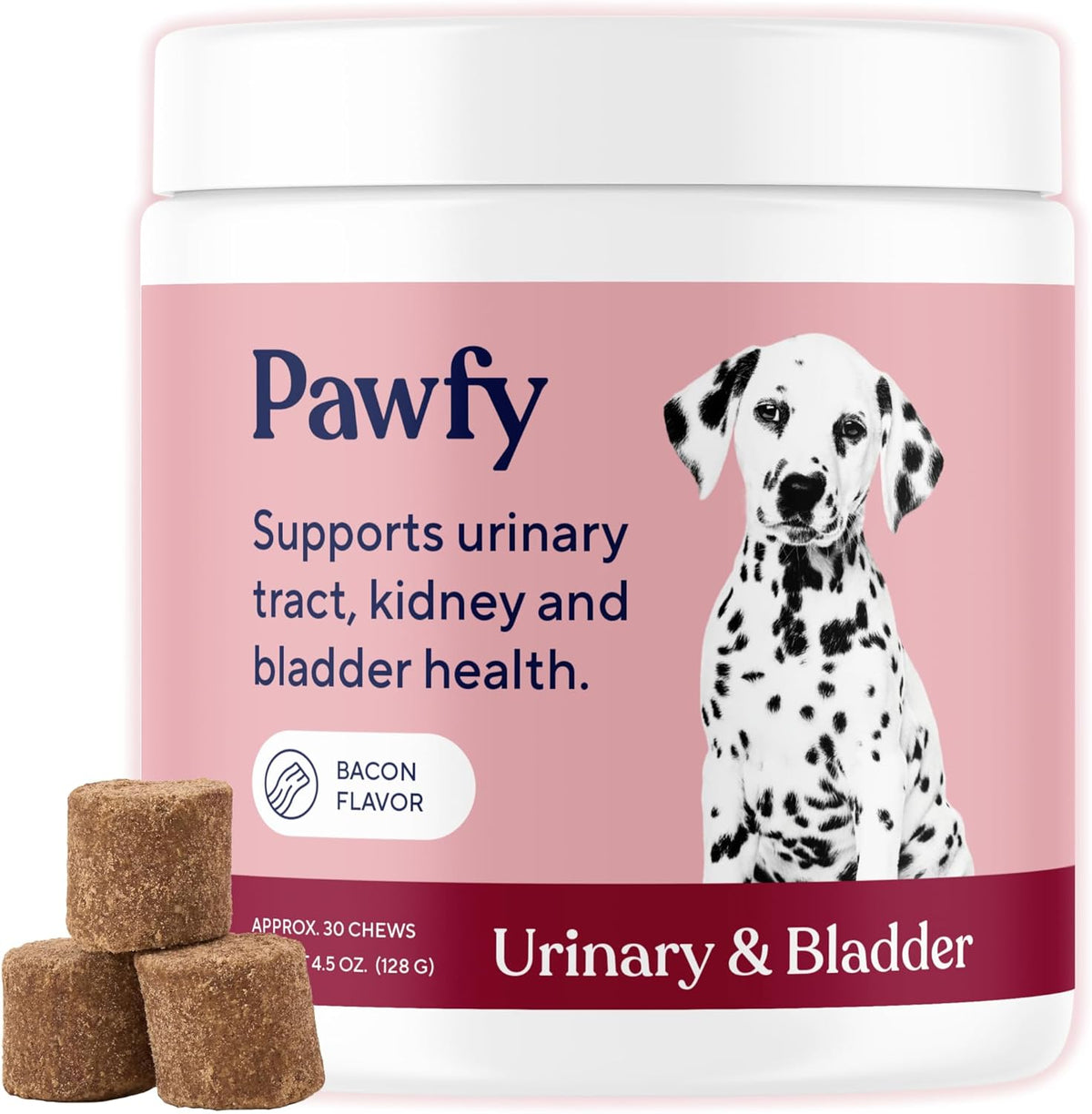 Pawfy Dog UTI Supplement | Cranberry & D-Mannose for Urinary Tract & Bladder Health | Dog Vitamins and Supplements - 30 Chews - görsel 1