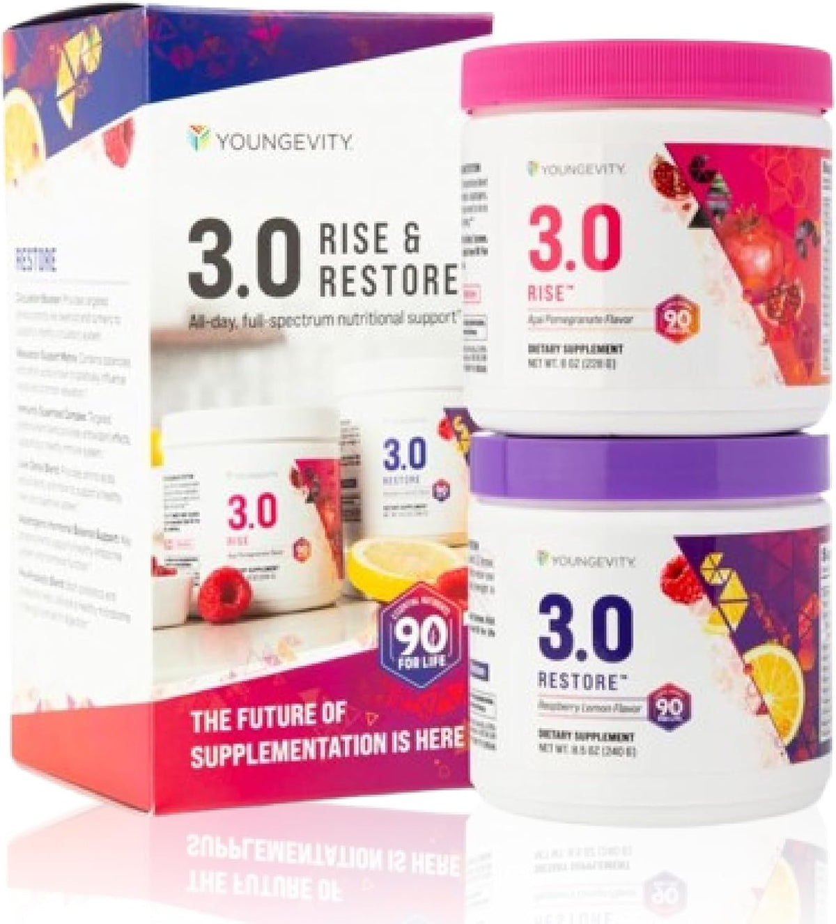Youngevity Beyond Tangy Tangerine 3.0 Rise & Restore | Dual-System Supplement for Day & Night | Natural Energy, Cognitive Immune & Digestive Support | Acai Pomegranate & Raspberry Lemon - görsel 1