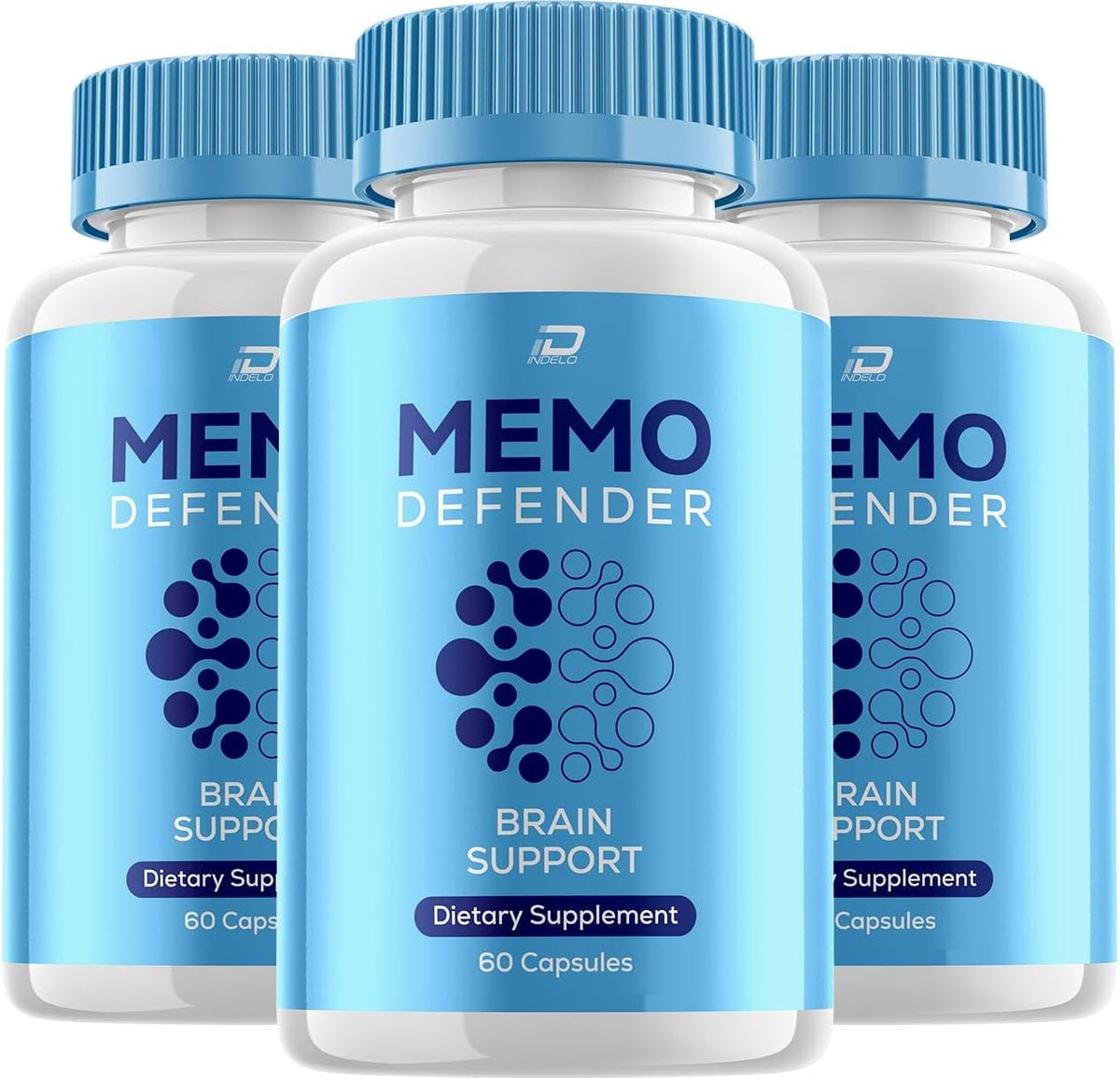 Memo Defender Brain Supplement Capsules – All-Natural Nootropic Focus Formula (3 Pack, 180 Capsules) - görsel 1