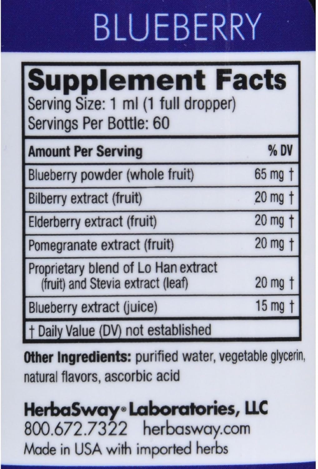 Herbasway Memory Support (Blueberry) 2 fl oz - görsel 2