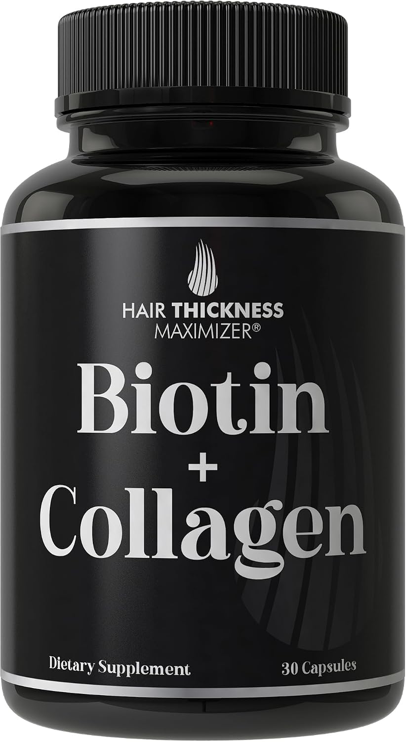 Hair Thickness Maximiser Biotin & Collagen Supplement, 10,000mcg - görsel 1