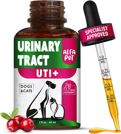 Cat and Dog Urinary Tract Support with Cranberry – Bladder and Kidney Health Drops – 60 ml