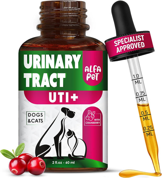 Cat and Dog Urinary Tract Support with Cranberry – Bladder and Kidney Health Drops – 60 ml
