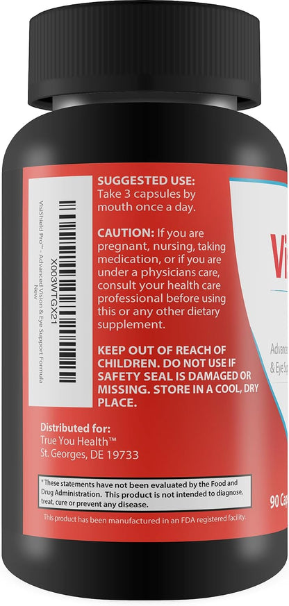VisiShield Pro - Vision Supplement - Advanced Vision and Eye Support Formula - Promote Macula, Retina, and Ocular Health - Support Clear Vision - Antioxidant Eye Cell Support - Help Reduce Blurred Vision