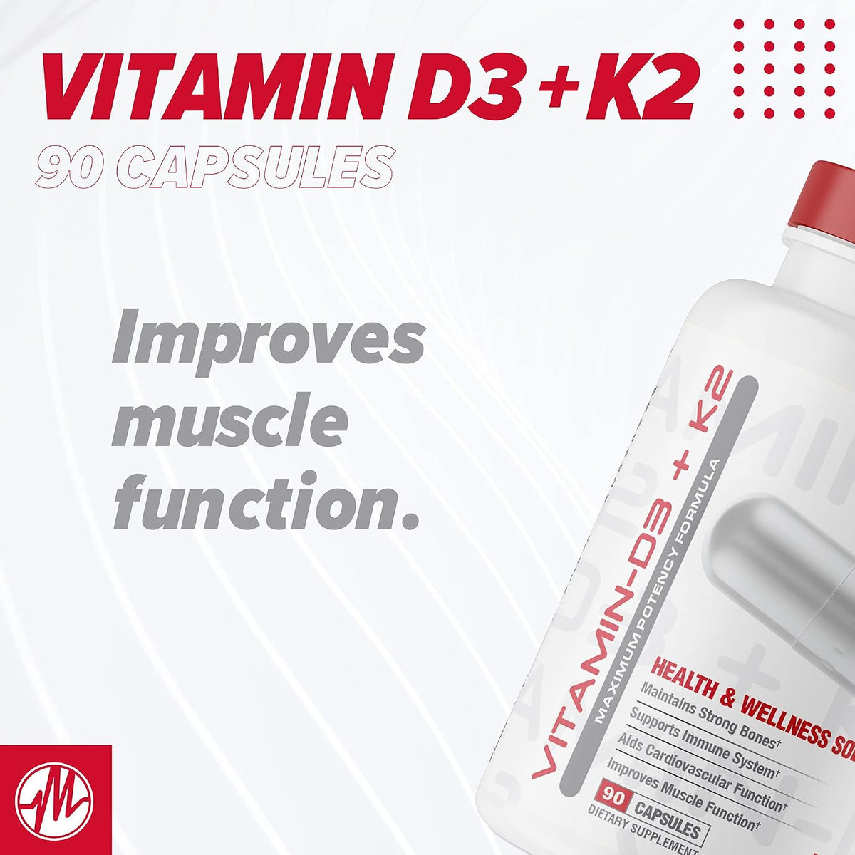 Metabolic Nutrition Vitamin D3 + K2, Bone and Heart Health Formula, Immune Support, 90 Veggie Caps 7000 IU per Capsule Max Dose - görsel 6