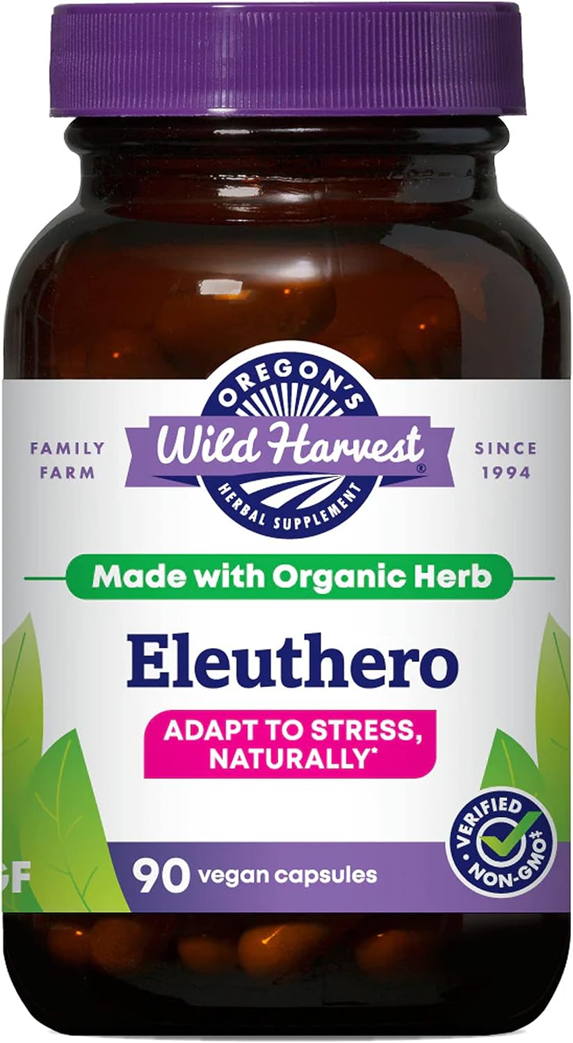 Oregon's Wild Harvest Non-GM Eleuthero Capsules, Organic Herbal Supplement, 90 Count - görsel 1