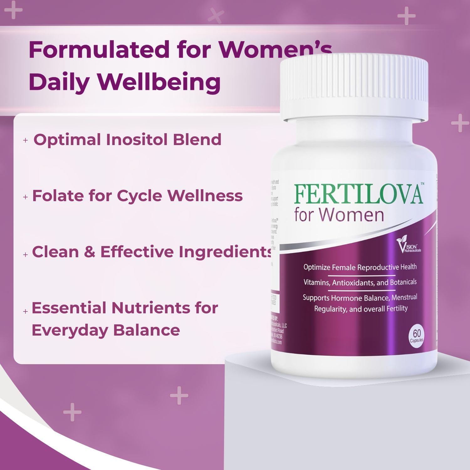 Fertilova – Women's Fertility Support Supplement | For Hormonal Balance and Menstrual Regularity | 60 Vegan Capsules (2-Month Supply) - görsel 3