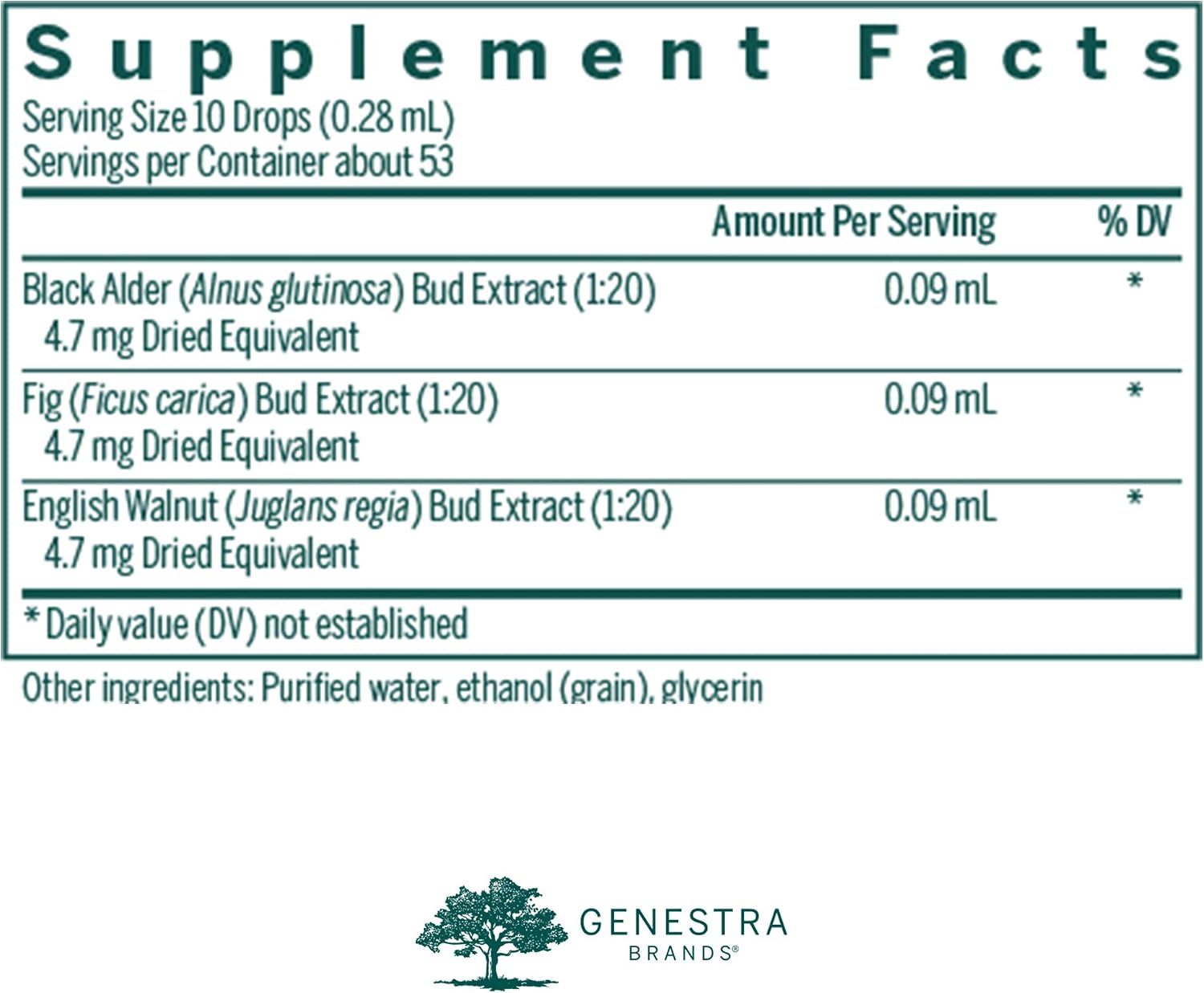 Genestra Brands Digest-gen | Black Alder, Fig and English Walnut Herbal Supplement | 15 ml - görsel 2
