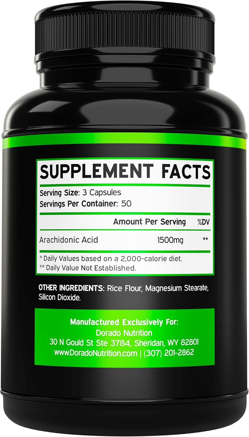 Dorado Nutrition Arachidonic Acid Supplement 1500mg, 150 Capsules - görsel 2