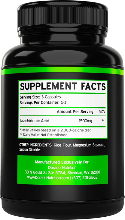 Dorado Nutrition Arachidonic Acid Supplement 1500mg, 150 Capsules