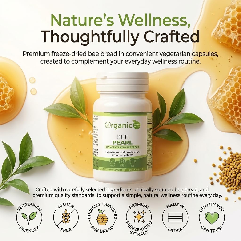 Organic Bee Pearl Capsules – Concentrated Bee Bread Supplement (30 Capsules) - görsel 8