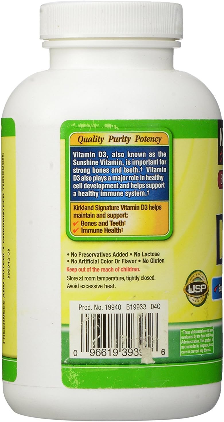 Kirkland Signature Extra Strength Vitamin D3 2000 IU, 600 Softgels (3-Pack) - görsel 4