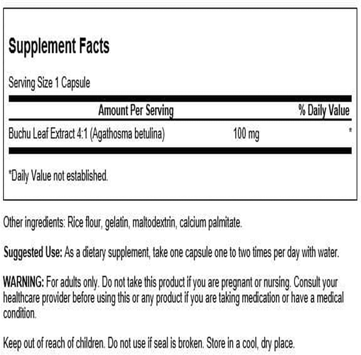 Swanson Buchu Leaf – 4:1 Extract – Herbal Supplement – 60 Capsules (100mg Each) - görsel 2