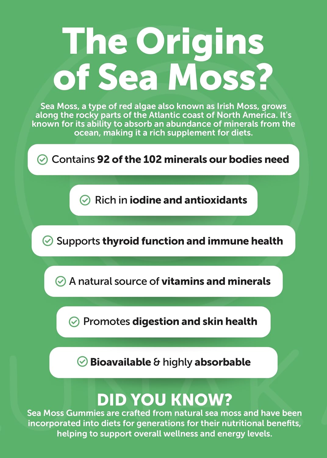 Lunakai Irish Sea Moss Capsules with Black Seed Oil, Ashwagandha, Burdock Root & Bladderwrack (60ct) - görsel 7