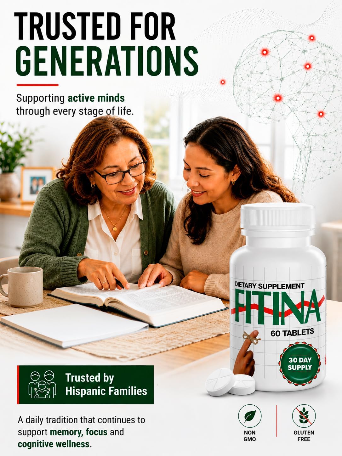 Fitina Brain Supplement with Vitamin B6 & Thiamine for Memory, Focus and Cognitive Support - görsel 6