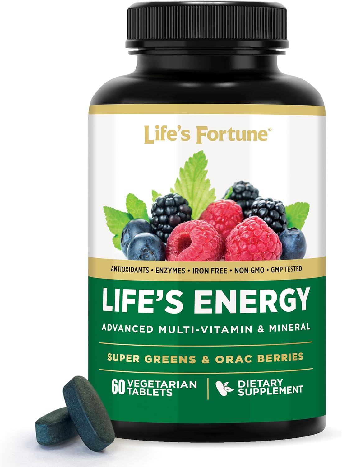 Life's Energy Advanced Daily Multivitamin with Super Greens - Energy & Immune Support - Non-GMO, Vegetarian - 120 Tablets - görsel 8