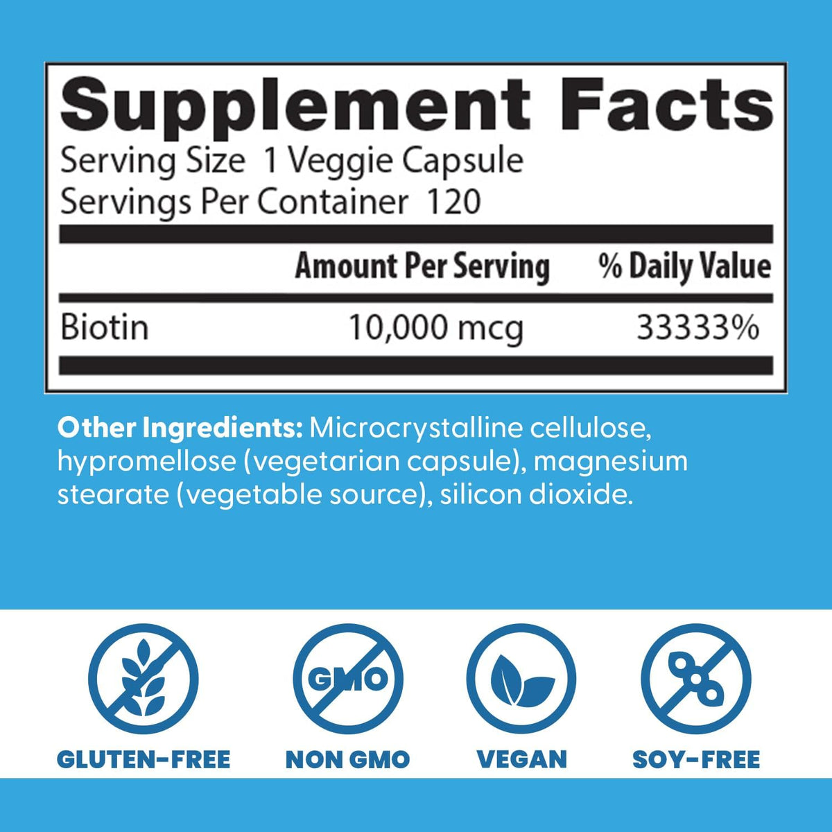 Doctor's Best Biotin 10000 mcg - Hair, Skin & Nails Support - 120 Veg Caps - görsel 4