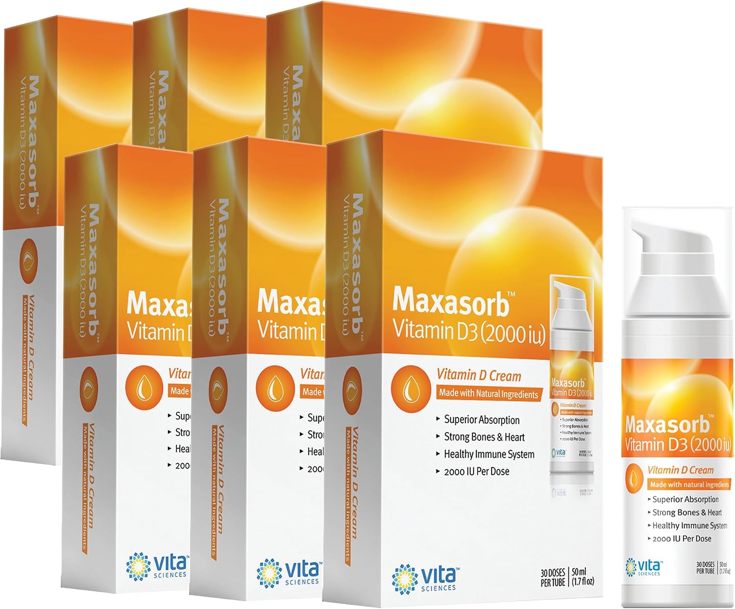 Vitamin D3 Cream for Skin Health – Topical 2000 IU, 6 Pack - görsel 1