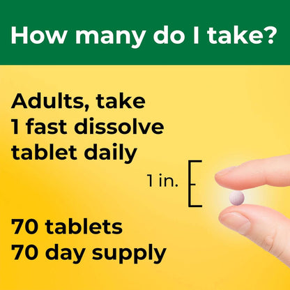 Nature Made Vitamin D3 5000 IU Extra Strength Fast Dissolve Tablets - Immune & Bone Support, 70 Tablets