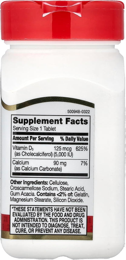 21st Century D 5000 IU Tablets, 110 Tablets