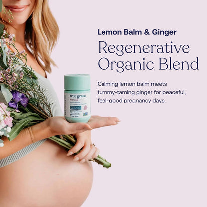 True Grace Prenatal Multivitamin - 30 Servings - Supports a Healthy Mum & Baby with Methylfolate & Choline for Foetal Brain Development - Gluten-free, Soya-free - 60 Vegan Tablets