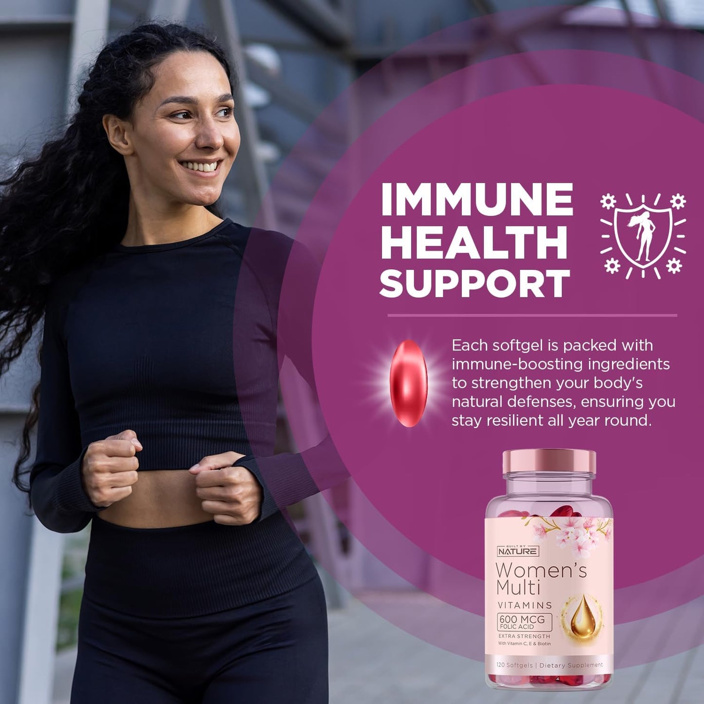 Built by Nature Women's Complete Daily Multivitamin, 120 Softgels - görsel 6