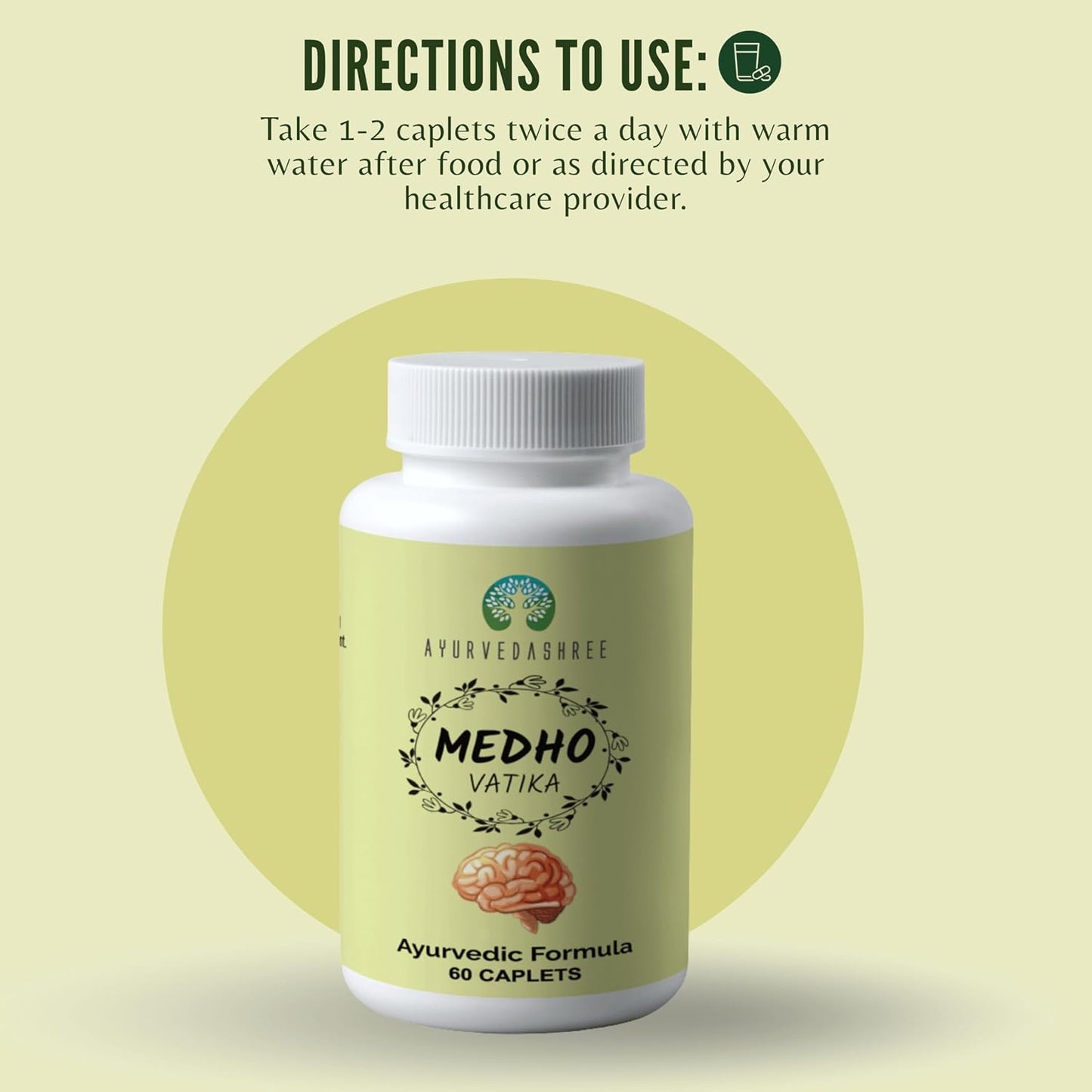 AYURVEDASHREE Medho Vatika 60 Caplets – Herbal Cognitive Support with 8 Ayurvedic Herbs - görsel 5