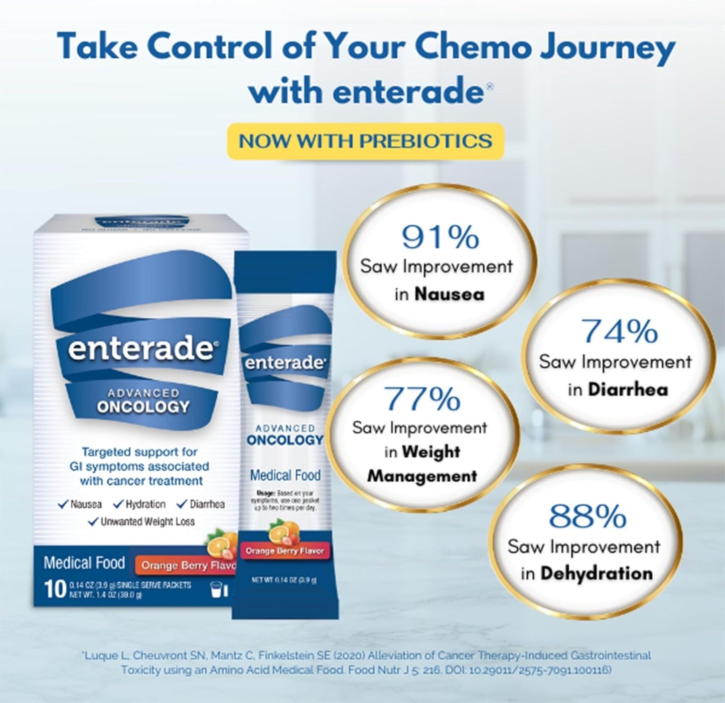 enterade Advanced Oncology Powder Packets, Orange & Berry (3 Boxes, 30 Packets) - görsel 4
