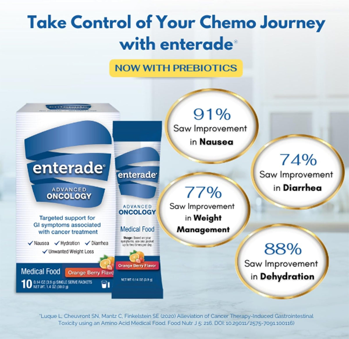 enterade Advanced Oncology Powder Packets, Orange & Berry (3 Boxes, 30 Packets) - görsel 4