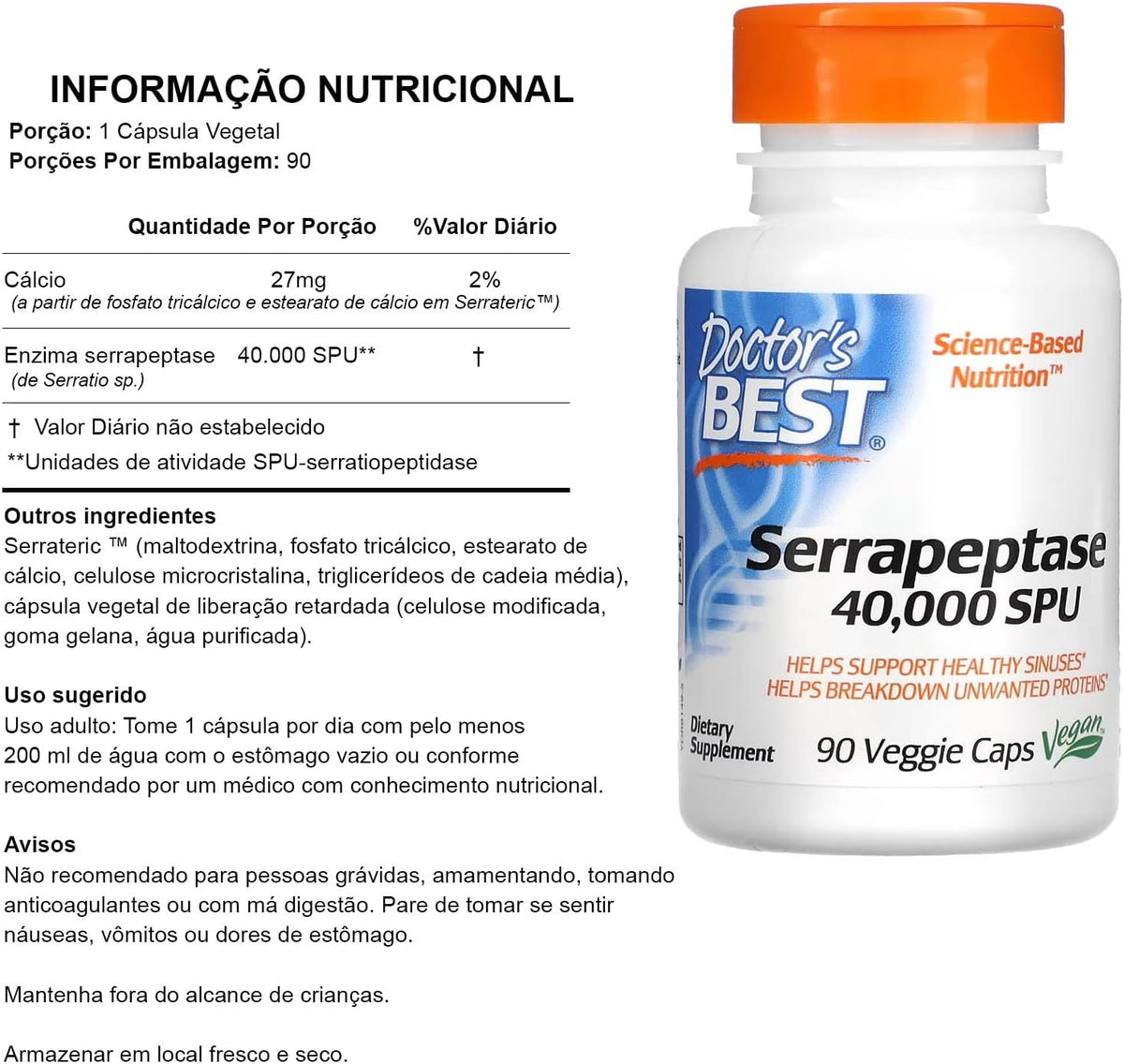 Doctor's Best Serrapeptase 40,000 Units – 90 Capsules - görsel 4