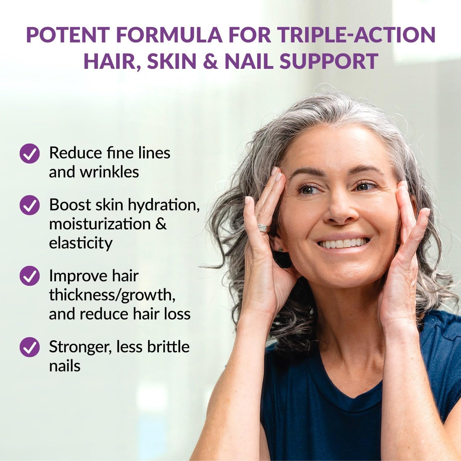 BioTrust Timeless Beauty Ceramide Booster – Hair and Skin Restoring Phytoceramides Supplement + Vitamin C, Vitamin E, Biotin, Zinc, Hyaluronic Acid – Potent Blend for Hair, Skin and Nails – 30 Capsules - görsel 4
