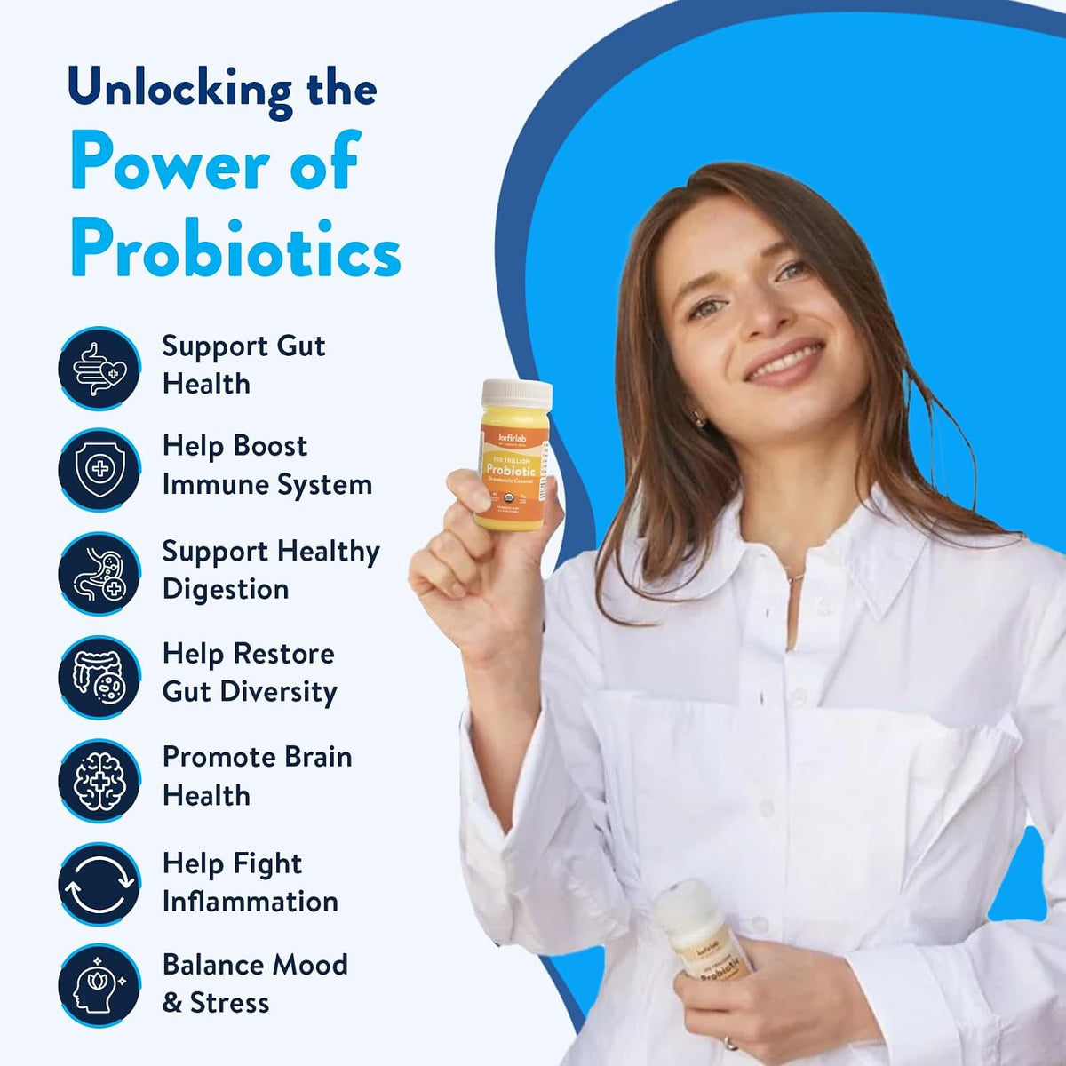 KefirLab Probiotics 100 Trillion CFU - 36 Strains - Vegan & Organic - Dreamsicle (16-Pack) - görsel 3