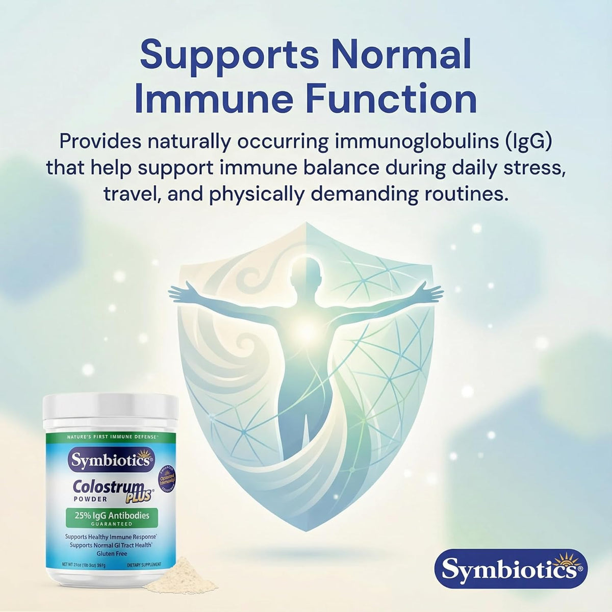 Symbiotics Colostrum Plus Powder - Immune & Muscle Recovery Support with 25% IgG Immunoglobulins, Unflavoured, Gluten Free (6.3 oz) - görsel 4