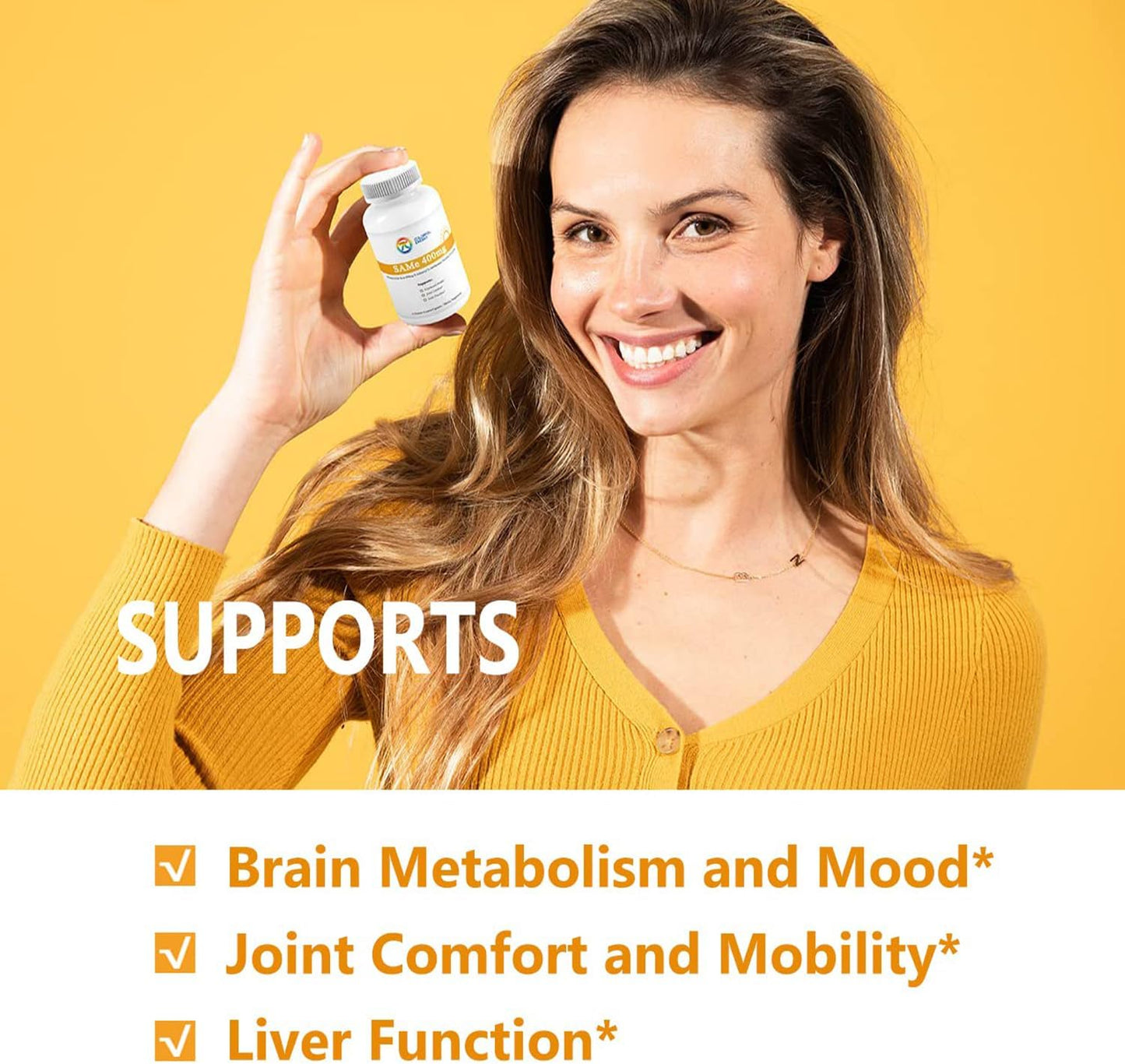7c SAM-e 400mg Supplement with Vitamin B6, B12 & Folic Acid – Vegan, Non-GMO, Gluten-Free – 60 Enteric Coated Capsules - görsel 3