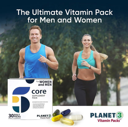 Planet 3 Vitamin Packs – Daily Multivitamin for Men & Women with Omega 3, Probiotics and More, 120 Packs