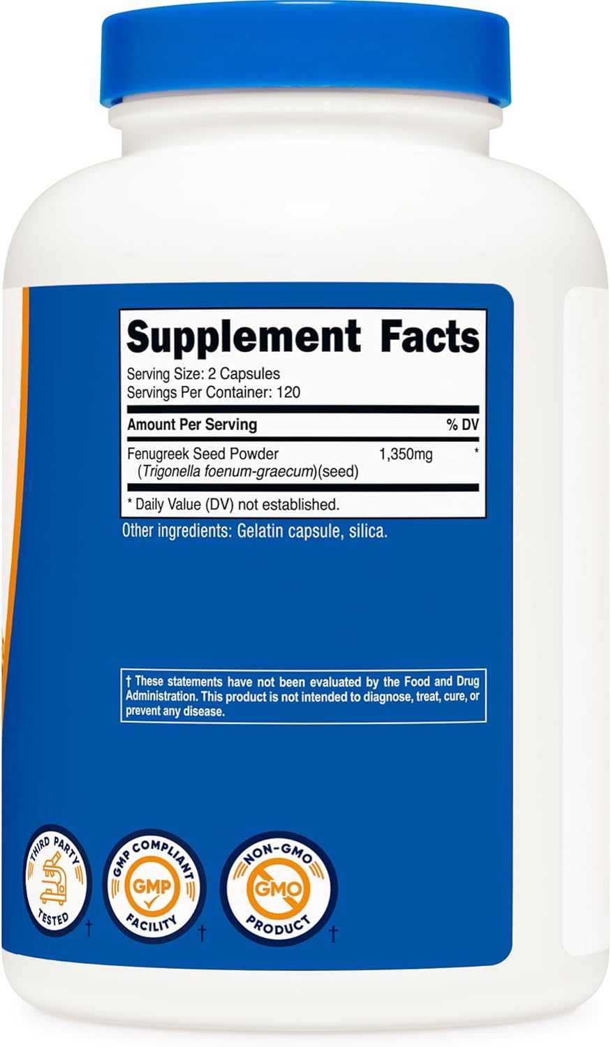 Nutricost Fenugreek Seed 1350mg, 240 Capsules - görsel 5